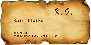 Kain Ildikó névjegykártya